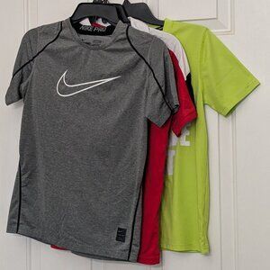 Set 3 Nike & Adidas Boy's T-Shirts Size M Gray Red Green